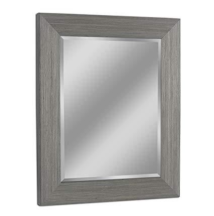 Headwest 8012 Rustic Box Driftwood Wall Mirror, Light Grey