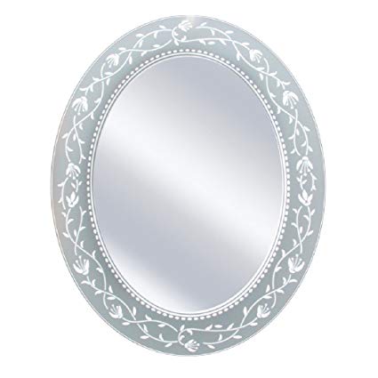 Head West Fuchsia Oval Mirror, 23 by 29-Inch