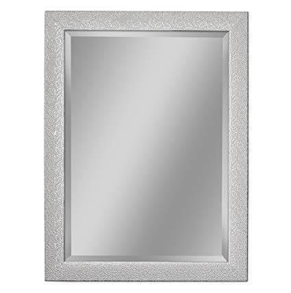 Headwest 8015 Squares Wall Mirror, White and Chrome