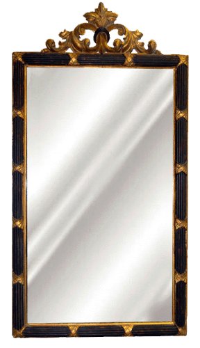Hickory Manor House Dunbar Mirror with Pecan Shell Resin, Black/Gold