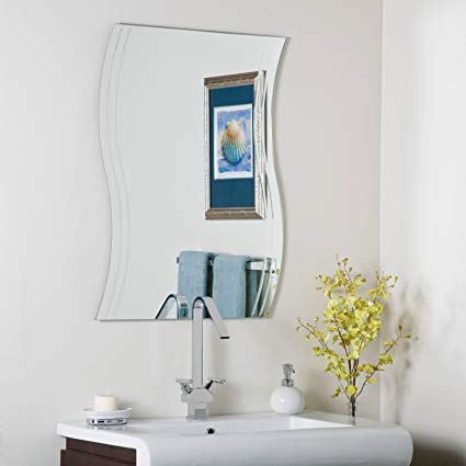 Frameless Wave Wall Bathroom Mirror