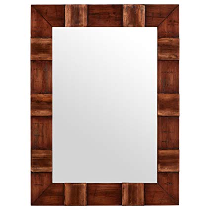 Stone & Beam Rustic Wood Frame Mirror, 31.5