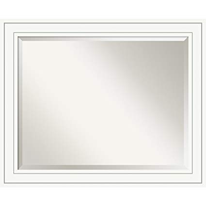 Bathroom Mirror Large, Craftsman White: Outer Size 33 x 27