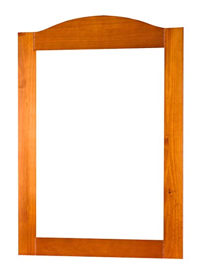 100% Solid Wood Frame Mirror, Honey Pine, 32”w x 44.5”h. 2 Mirror Supports, Hardware Included.