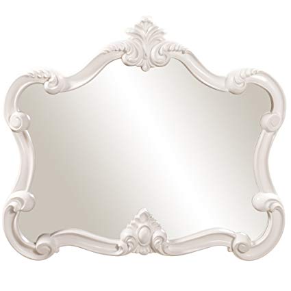 Howard Elliott 56032 Veruca Rectangular Mirror, 28 x 32-Inch, Glossy White Lacquer