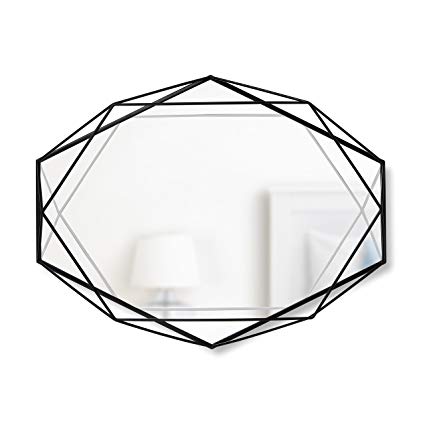 Umbra Prisma Wall Mirror - Large Modern Geometric Shaped Copper Plated Wire Wall Mirror For Living Room, Bedroom, Dining Room - Can Be Mounted Vertically or Horizontally to Fit Narrow and Wide Walls