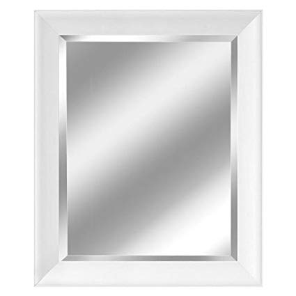 Head West Contemporary White Frame Mirror, 28-1/2 by 34-1/2-Inch