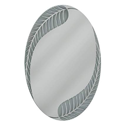 Head West Palm Leaf Oval Mirror, 23 by 35-Inch