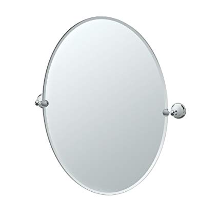 Gatco 4961 Franciscan Large Oval Wall Mirror, Chrome