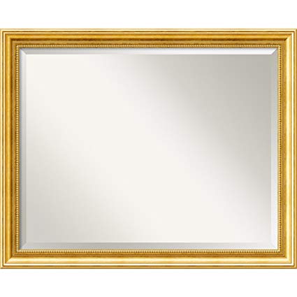 Amanti Art Wall Mirror Large, Townhouse Gold Wood: Outer Size 31 x 25