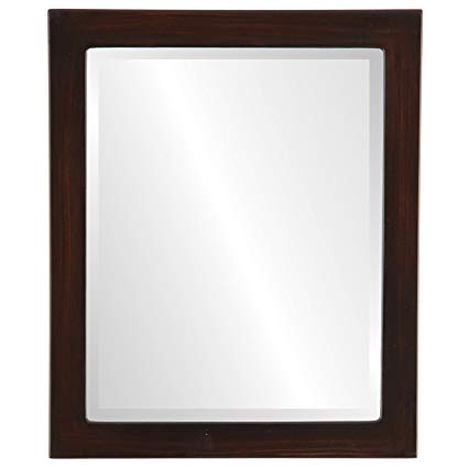 Rectangle Beveled Wall Mirror for Home Decor - Vienna Style - Mocha - 22x26 outside dimensions