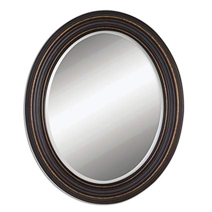 Classic Oval Bronze Wall Mirror | Traditonal Brown Vanity