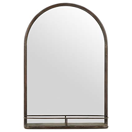 Stone & Beam Modern Arc Iron Mirror With Shelf, 30