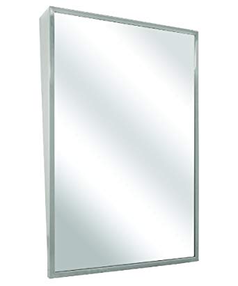Bradley 740-018300 Float Glass Fixed Tilt Mirror with Welded Corners, 18