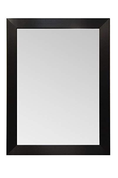Wood Frame Mirror Modern Elegant Wall Mounted Mirror, Rectangle, Espresso - Black Finish, 3 inch wide Flat Frame for Bathroom, Vanity, Living Room, Dining Room, Kitchen, Bedroom, Office By Raphael Rozen (30x20)