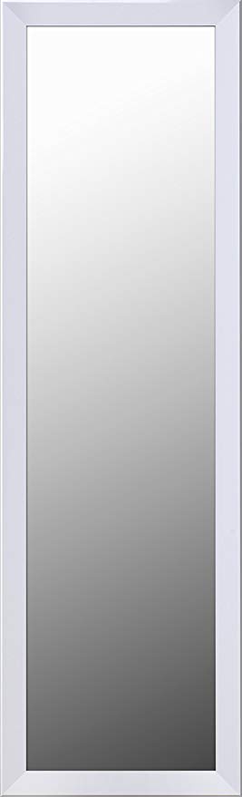ArtMaison.ca Over-the-Door Hanging Wall Decorative Mirror with White Styrene Frame, 50-Inch by 14-Inch