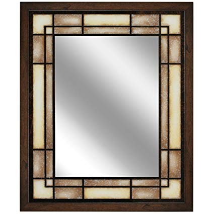 Head West Tea Glass Rectangle Mirror, 25-Inch by 31-Inch