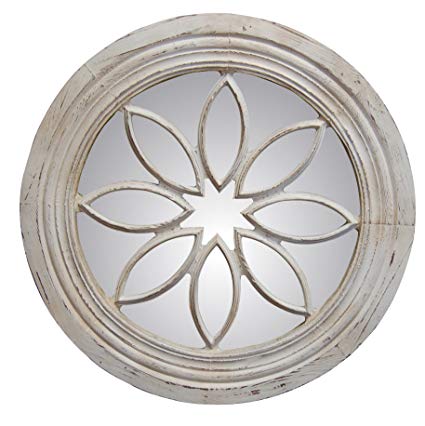 Hickory Manor House Petal Circle Mirror, Old World White