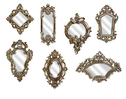 Imax 52977-7 Loletta Victorian Inspired Mirrors – Set of 7 Ornate Mirrors, Handcrafted, Vintage Inspired Hanging Mirrors. Wall Mounted Mirrors